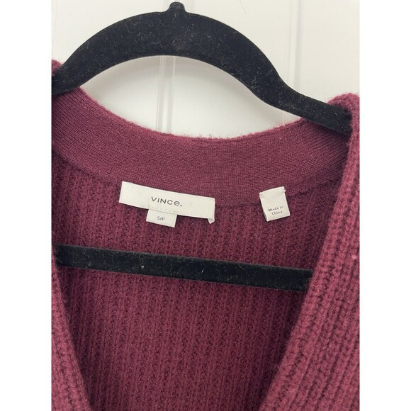 Vince Womens Wool Cashmere V-neck Cardigan Sweater Sz S Long Line Oversized - Picture 2 of 6